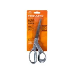 Fiskars Silver Sparkle 8" Premier Bent ScissorsFiskars #194514-1015 7 Fiskars Silver Sparkle 8" Premier Bent ScissorsFiskars #194514-1015 -Quilt Muse Shop 194514 package