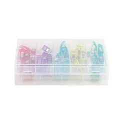 Clover 50 Piece Assorted Colors Mini Wonder ClipsClover #3189 -Quilt Muse Shop 3189 miniwonderclipsassortedcolors container