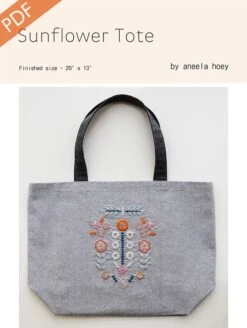 Sunflower Tote Downloadable PDF Sewing PatternAneela Hoey