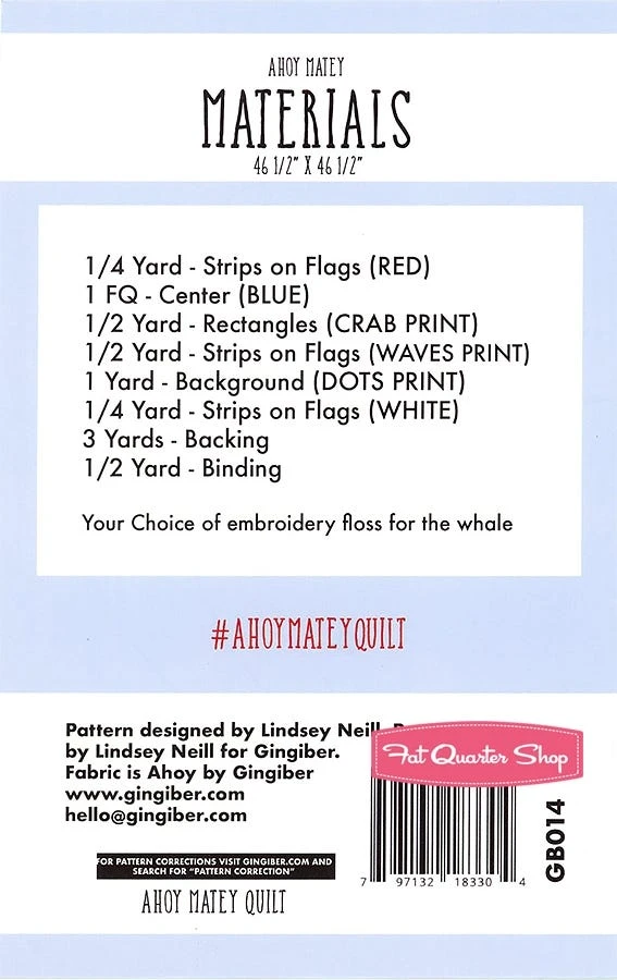 Ahoy Matey Quilt PatternGingiber #GB-014 4 Ahoy Matey Quilt PatternGingiber #GB-014 - Image 2