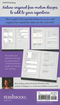 Organic Free-Motion Quilting Idea Quilt BookAmanda Murphy #CT11346 -Quilt Muse Shop am organicfreemotion rearcover