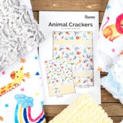 Lullaby Animal Crackers Quilt KitFeaturing Cuddle Fabric By Shannon Fabrics -Quilt Muse Shop animal crackers qk1