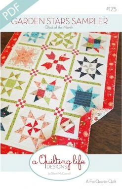 Garden Stars Sampler Downloadable PDF Quilt PatternA Quilting Life Designs