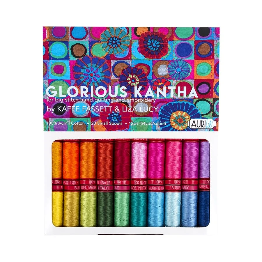 Glorious Kantha Small Aurifil Thread BoxKaffe Fasset And Liza Lucy #KF12GK20 3 Glorious Kantha Small Aurifil Thread BoxKaffe Fasset And Liza Lucy #KF12GK20