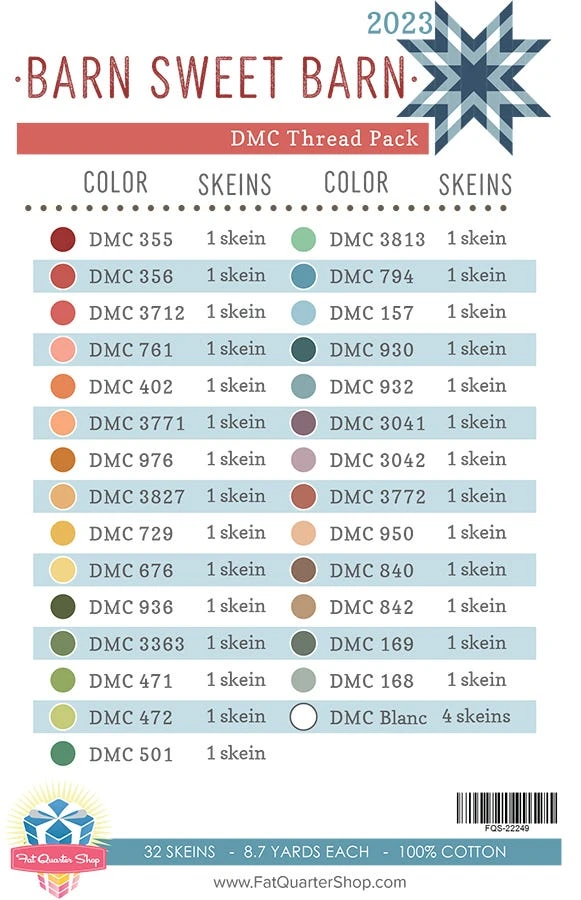 Barn Sweet Barn 2023 DMC Thread PackDMC 4 Barn Sweet Barn 2023 DMC Thread PackDMC - Image 2
