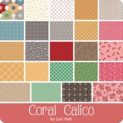 Coral Calico One Yard BundleLori Holt For Riley Blake Designs -Quilt Muse Shop calico coral oyb 900