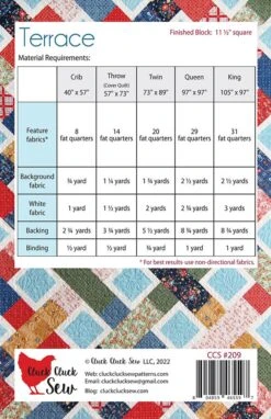 Terrace Downloadable PDF Quilt PatternCluck Cluck Sew 5 Terrace Downloadable PDF Quilt PatternCluck Cluck Sew -Quilt Muse Shop ccs terrace pdf2