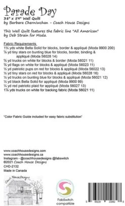 Parade Day Quilt PatternCoach House Designs #CHD-2132 -Quilt Muse Shop chd 2132 cs2