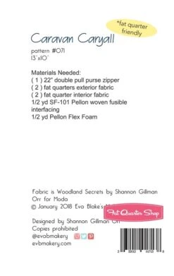 Caravan Carryall Downloadable PDF PatternEva Blake's Makery -Quilt Muse Shop eb caravancarryall back 1