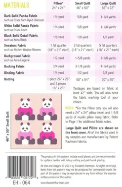 Pandas In Sweaters Quilt PatternElizabeth Hartman #EH-064 5 Pandas In Sweaters Quilt PatternElizabeth Hartman #EH-064 -Quilt Muse Shop eh 064 pandasinsweaters 2.0