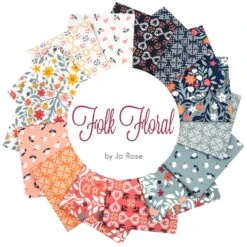 Folk Floral Fat Quarter BundleJo Rose For Lewis & Irene Fabrics