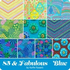 Blue 85 & Fabulous Half Yard BundleKaffe Fassett For Free Spirit Fabrics 11 Blue 85 & Fabulous Half Yard BundleKaffe Fassett For Free Spirit Fabrics -Quilt Muse Shop fs 85andfabulous blue cs
