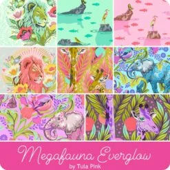 Megafauna Everglow Half Yard BundleTula Pink For Free Spirit Fabrics -Quilt Muse Shop fs megafaunaeverglow ydg cs 1