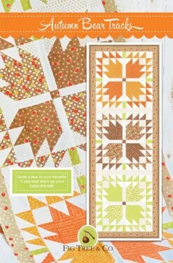 Autumn Bear Tracks Tablerunner Quilt PatternFig Tree Quilts #FTQ-1876
