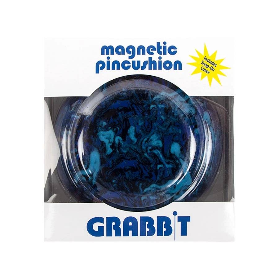 Grabbit Blue And Black Swirl Magnetic PincushionGrabbit #GB-AGATE-BLUE 4 Grabbit Blue And Black Swirl Magnetic PincushionGrabbit #GB-AGATE-BLUE - Image 2