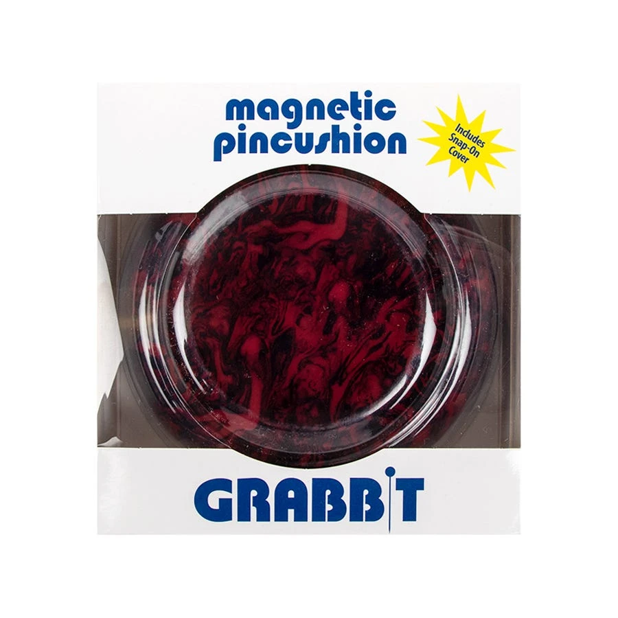Grabbit Red And Black Swirl Magnetic PincushionGrabbit #GB-AGATE-RED 4 Grabbit Red And Black Swirl Magnetic PincushionGrabbit #GB-AGATE-RED - Image 2