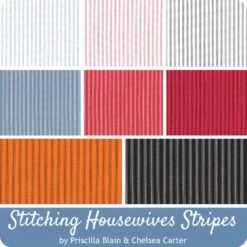 Stitching Housewives Stripes Half Yard BundlePriscilla Blain And Chelsea Carter Of Stitching With The Housewives For Henry Glass Fabrics -Quilt Muse Shop hg stitchinghousewivesstripes ydg 900 new 2