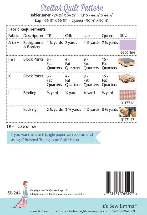 Stellar Quilt Downloadable PDF Quilt PatternIt's Sew Emma 4 Stellar Quilt Downloadable PDF Quilt PatternIt's Sew Emma - Image 2
