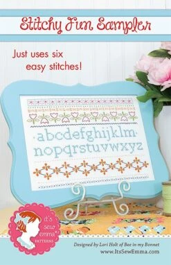 Stitchy Fun Sampler Hand Embroidery PatternLori Holt Of Bee In My Bonnet #ISE-601