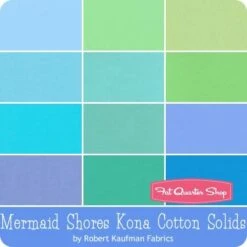 Mermaid Shores Kona Cotton Solids Fat Quarter BundleSKU# FQ-1375-12 -Quilt Muse Shop konasolids mermaid bundle 450