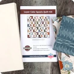 Layer Cake Spools Quilt KitFeaturing Slow Stroll By Fancy That Design House -Quilt Muse Shop layer cake spools qk1
