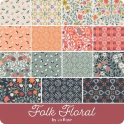 Folk Floral Fat Quarter BundleJo Rose For Lewis & Irene Fabrics -Quilt Muse Shop li folkfloral ydg 900 1