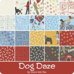 Dog Daze 5" Dessert RollStacy Iest Hsu For Moda Fabrics -Quilt Muse Shop moda dogdaze ydg cs 3 1
