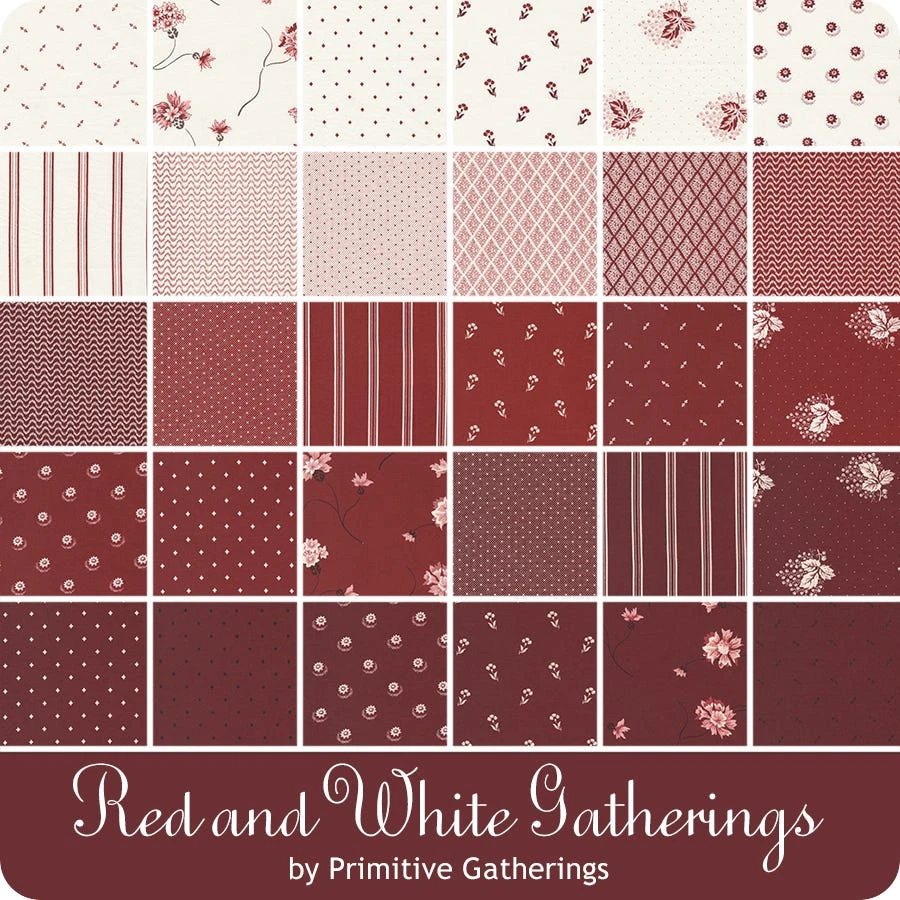 Red And White Gatherings Layer CakePrimitive Gatherings For Moda Fabrics 10 Red And White Gatherings Layer CakePrimitive Gatherings For Moda Fabrics - Image 8