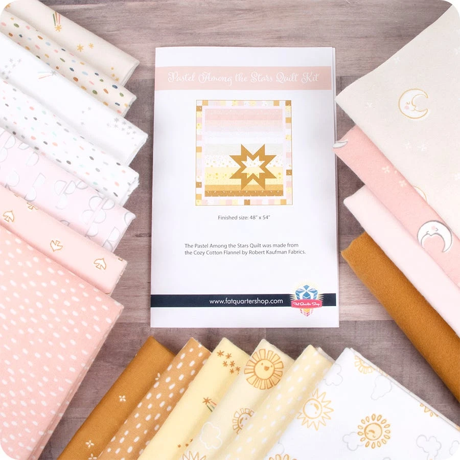 Pastel Among The Stars Quilt KitFeaturing Cozy Cotton Flannel By Robert Kaufman Fabrics 10 Pastel Among The Stars Quilt KitFeaturing Cozy Cotton Flannel By Robert Kaufman Fabrics - Image 8