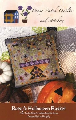Betsy's Halloween Basket Holiday Basket Series Chart 1 Cross Stitch PatternPansy Patch Quilts And Stitchery