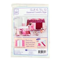 Quilt As You Go White Zipper Zippity Do Done Cosmetic BagsJune Tailor #JT-1619