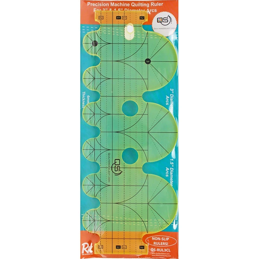 Quilter's Select 1.5" And 3" Precision Machine Quilting RulerQuilter's Select #QS-RUL3CL 3 Quilter's Select 1.5" And 3" Precision Machine Quilting RulerQuilter's Select #QS-RUL3CL