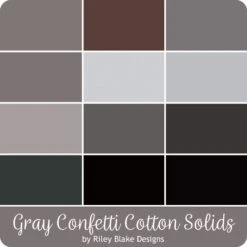 Gray 2023 Confetti Cotton Solids Fat Quarter BundleRiley Blake Designs