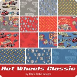Hot Wheels Classic 2.5" Rolie PolieMattel For Riley Blake Designs -Quilt Muse Shop rb hotwheelsclassic precut 900 new 2