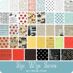She Who Sews 2.5" Rolie PolieJ. Wecker Frisch For Riley Blake Designs -Quilt Muse Shop rb shewhosews precut 900 new 1
