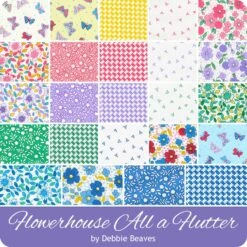 Flowerhouse All A Flutter Charm PackDebbie Beaves For Robert Kaufman Fabrics -Quilt Muse Shop rk flowerhouseallaflutter ydg cs 4