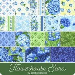 Flowerhouse Sara Roll UpDebbie Beaves For Robert Kaufman Fabrics -Quilt Muse Shop rk flowerhousesara ydg cs 2