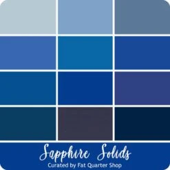 Kona Cotton Sapphire Solids Fat Quarter BundleCurated By Fat Quarter Shop -Quilt Muse Shop sapphiresolids fqb 900