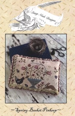 Spring Basket Pinkeep Cross Stitch PatternStacy Nash Primitives