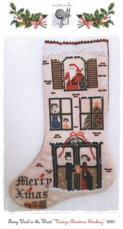 Vintage Christmas Stocking Cross Stitch PatternFairy Wool In The Wood