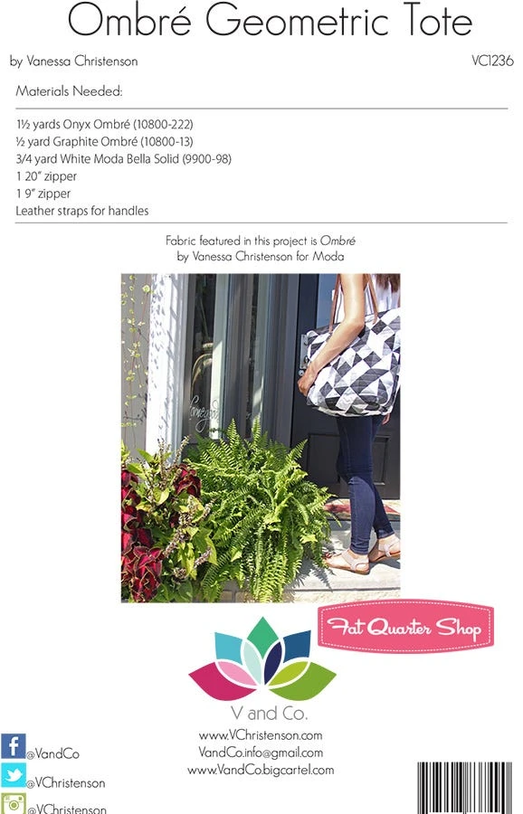 Ombre Geometric Tote Downloadable PDF PatternV And Co. 4 Ombre Geometric Tote Downloadable PDF PatternV And Co. - Image 2