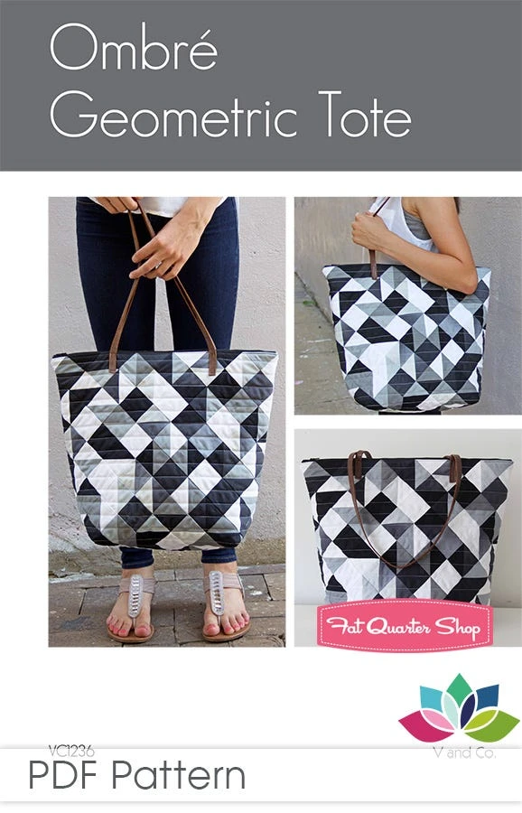 Ombre Geometric Tote Downloadable PDF PatternV And Co. 3 Ombre Geometric Tote Downloadable PDF PatternV And Co.