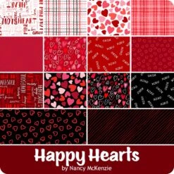 Happy Hearts 5 Karat CrystalsNancy McKenzie For Wilmington Prints -Quilt Muse Shop wilm happyhearts ydg cs 4