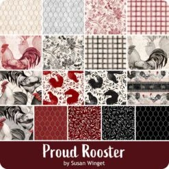 Proud Rooster 10 Karat CrystalsSusan Winget For Wilmington Prints -Quilt Muse Shop wilm proudrooster ydg cs 3