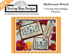 Halloween Street Downloadable PDF Cross Stitch PatternWaxing Moon Designs